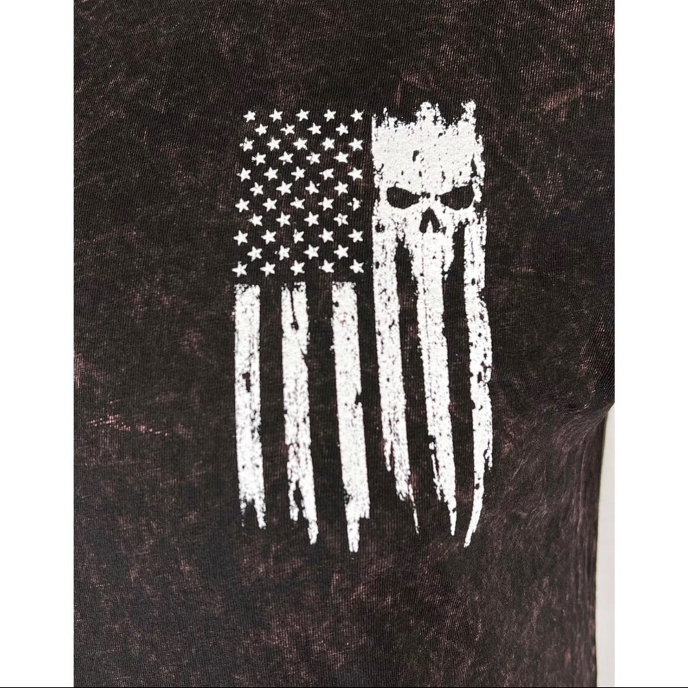 Howitzer Style Men's T-Shirt PATRIOT TORN Black Lava Wash Military Grunt - Picture 9 of 15